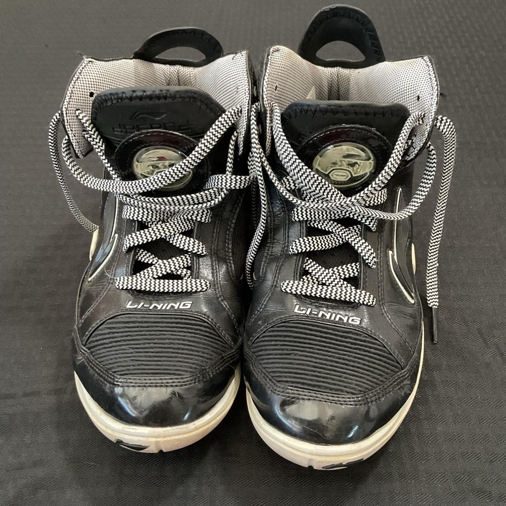 Li-Ning BD Basketball Shoes Mens 10 Black Mid Top Lace Up Athletic Sneakers